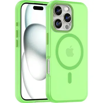 Pouzdro na mobilní telefon Matný průsvitný kryt s MagSafe pro iPhone 16 Pro - zelený