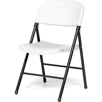 Jídelní židle Skládací židle PAISLEY, plastová, bílá/černá