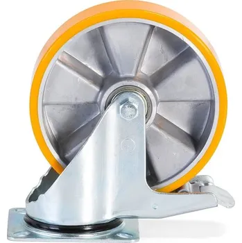 Pojezdové kolečko Otočné kolo s brzdou, 200x50 mm, 400 kg, polyuretanové