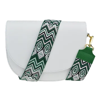 NovaKabelka.cz Kožená italská crossbody kabelka Ramona Bianca s přídavným popruhem X