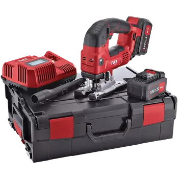 Pila FLEX JSB 18.0-EC/5.0 Set, Aku přímočará pila 18.0 V (Verze: s kufrem, rychlonabíječkou a 2x baterií 5.0 Ah)