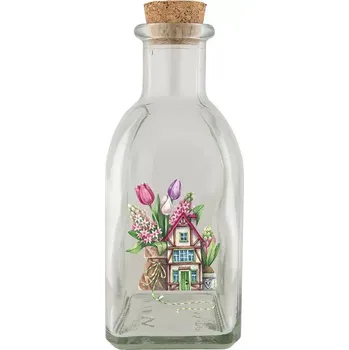 Skleněná lahvička 250 ml - Flower market