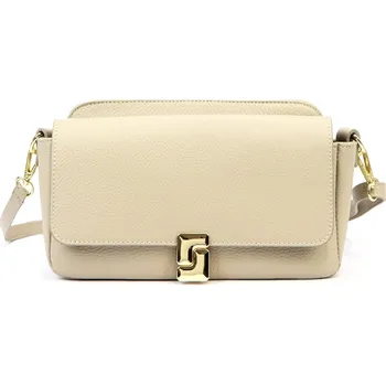 Kožená crossbody kabelka Luka 24-043 světle béžová