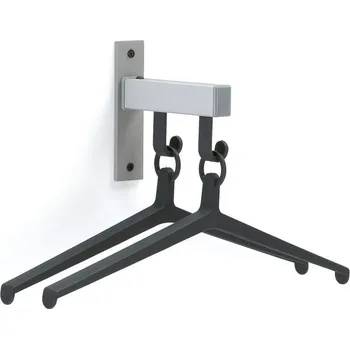 Věšák Nástěnný věšák GARNET, 2 háčky, šedý