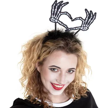 Karnevalový doplněk Folat Čelenka ruce kostlivce ve tvaru srdce