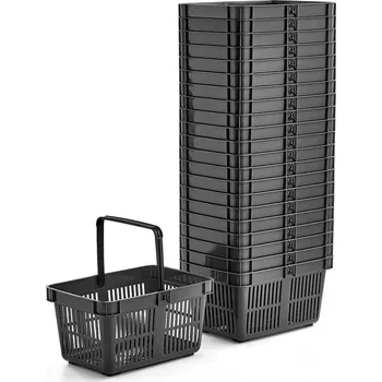 Nákupní košík, 27 l, černý, bal. 22 ks