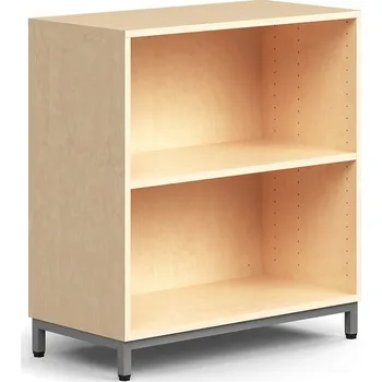 Knihovna Regál QBUS, 1 police, nohy, 868x800x400 mm, stříbrná, bříza