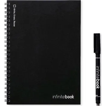 INFINITEBOOK PLAIN A5. Nekonečná kniha s flexibilním obalem a 15 obyčejnými tabulovými stránkami - Černá, Firemní dárkové předměty s vlastním potiskem