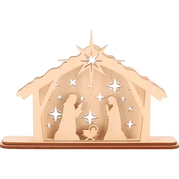 Vánoční dekorace Dřevěný betlém - Svatá rodina