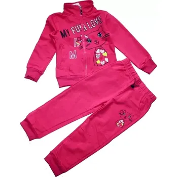 Dívčí tepláková souprava KUGO, motiv Kočička 1226 růžová 331/7 ( )