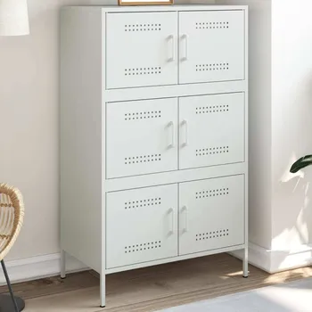 Příborník do zásuvky vidaXL Skříň highboard hořčicově 68 x 39 x 113 cm ocel [842959] Barva: Bílá
