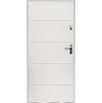 Vchodové dveře Kovové vchodové dveře S68 Madryn 90P bílé otevírání dovnitř