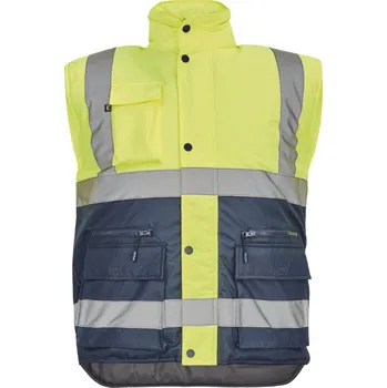 HELLIN HV vesta zateplená - žlutá/navy - L