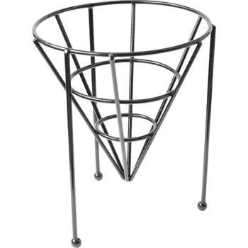 Jednorázové nádobí Gastro obaly Stojan kovový černý na kornouty, výška 14,98cm, průměr 12,62cm (min. počet 6ks)