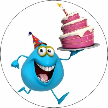 Jedlá dekorace na dort Jedlý papír příšerka s dortem 19,5 cm