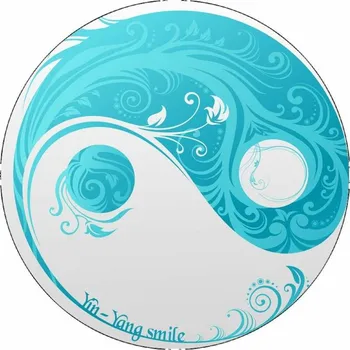 Jedlá dekorace na dort Jedlý papír jing jang modré logo 19,5 cm