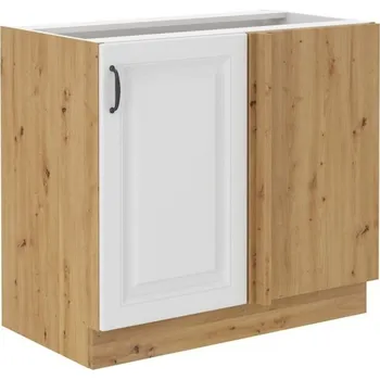Stolarz-Lempert Kuchyňská skříňka Stilo WHAR - dolní rohová maskovnice 105 ND 1F, bílá + Artisan