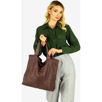 Kabelka Kožená kabelka přes rameno Mazzini M102 hnědá