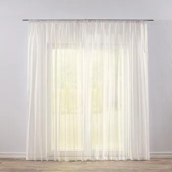 Záclona Voál nehořlavý Cecílie ecru s olůvkem š.300cm-zbytek 2,1m - řasící stuha 2,5cm VDLB/ECRU-300-nehořlavý