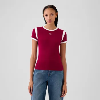 Pánské tričko Tričko GAP Shortsleeve Logo Tee Beet Red M