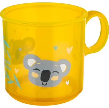 dětská jídelní sada CANPOL BABIES hrneček protiskluzový Exotic Animals 170ml žlutá