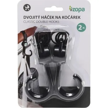 Kočárek Dvojitý háček na kočárek 2 ks, Black