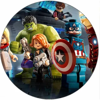 Jedlá dekorace na dort Jedlý papír Lego Avengers 19,5 cm