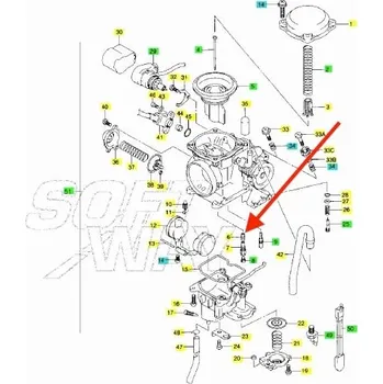 Palivový systém pro motocykl Suzuki Komínek trysky karburátoru Burgman 400 1334115F00