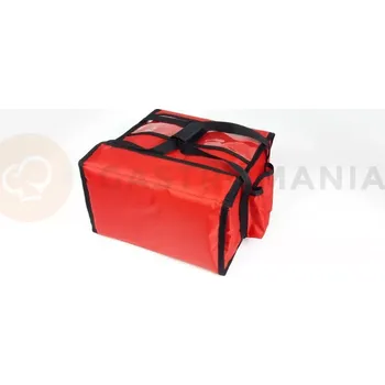 Termobox Taška na pizzu 4 x 35 cm z nylonu, uzavírání na magnet, červený s černým lemováním | FURMIS, T4S