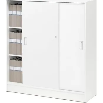 Policová skříň Skříň s posuvnými dveřmi FLEXUS, 1325x1200x415 mm, bílá