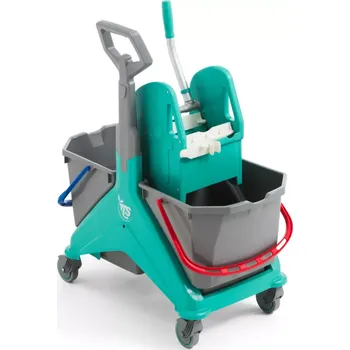 Úklidový vozík Plastový úklidový vozík se dvěma kbelíky a pákovým ždímačem
