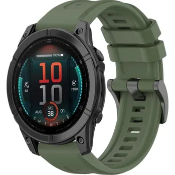 Ostatní příslušenství k chytrým hodinkám VSECHNONAMOBIL 87359 SILICONE Vyměnitelný řemínek pro Garmin Fenix E 47mm tmavě zelený