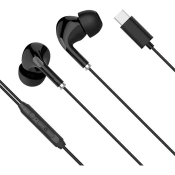 Sluchátka Sluchátka Kruger&Matz KMPC1-B do uší s mikrofonem, USB-C, černá