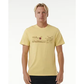 Pánské tričko Tričko Rip Curl UP THE LINE TEE Straw velikost M