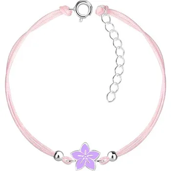 Náramek SYLVIENE Dětský šňůrkový náramek LILIE růžová