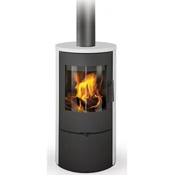 Krbová kamna Romotop EVORA 01 keramika, bílá lesklá 90002, korpus černý