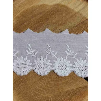 Krajka Bavlněná madeira šíře 65 mm květiny