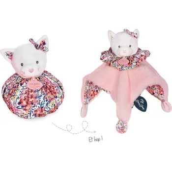 plyšák Doudou Muchláček Kočka 3v1 1 ks růžová