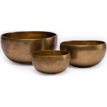 Mani Bhadra Tibetská mísa s vyrytým ohm - 1100-1200 g; 19-21 cm + palička