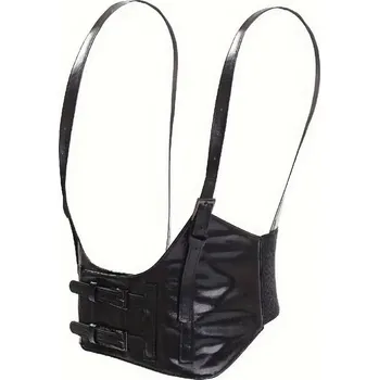 Gothic Steampunk korzetový top kožený vzhled, , skladem