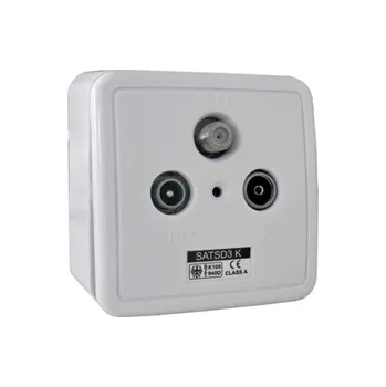 Elektrická zásuvka Účastnická zásuvka koncová SATSD3.K / FD6SET TV+R+SAT, krabička + víčko, komplet