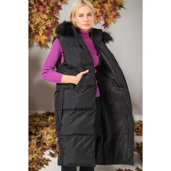 Dámská vesta Z6744 DEWBERRY DÁMSKÁ VESTA - TMAVĚ ČERNÁ dewberry černá 2570362