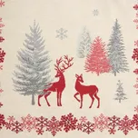 Gobelínový ubrus s vánočním motivem lesní zvěře, 45 x 140 cm