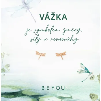 Náušnice Náušnice Vážka růžové zlato