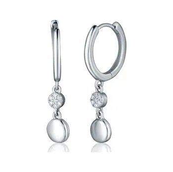 Náušnice Stříbrné náušnice kruhy se zirkony 15 mm STNAU1911F