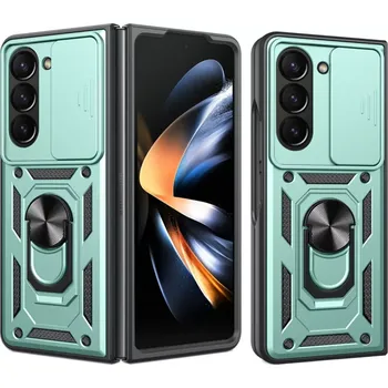 Pouzdro na mobilní telefon Kryt Samsung Galaxy Z Fold 5 Techsuit CamShield Pro green