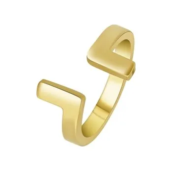 Prsten Moderní zlacený prsten z chirurgické oceli CHOP009F