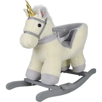 Dětská houpačka Plyšový houpací jednorožec pro nejmenší děti od 12 měsíců, zvuky, bezpečnostní pás