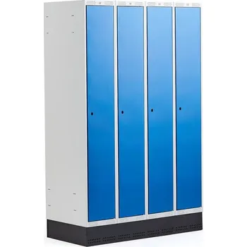 Šatní skříň Šatní skříňka CLASSIC, se soklem, 4 sekce, 1890x1200x550 mm, modré dveře