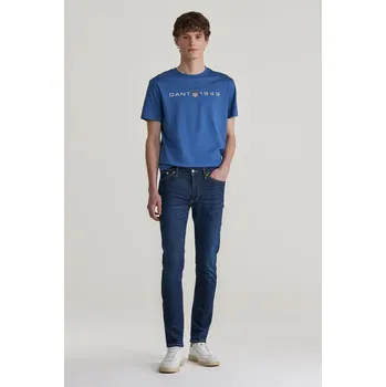 Pánské džíny DŽÍNY GANT EXTRA SLIM ACTIVE RECOVER JEANS DARK BLUE WORN IN